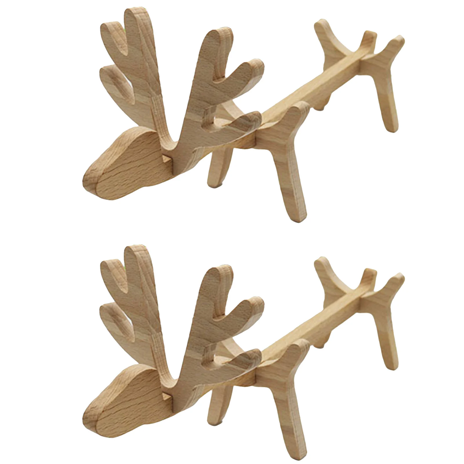 

2Pcs Glass Bottle Table Lamp Base Deer Shape Night Light Solid Wood Bracket Ornaments Home Decoration For Living Room