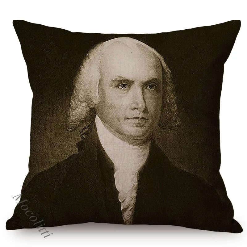 Наволочка из хлопка и льна с изображением известного персонажа Джордж Вашингтон