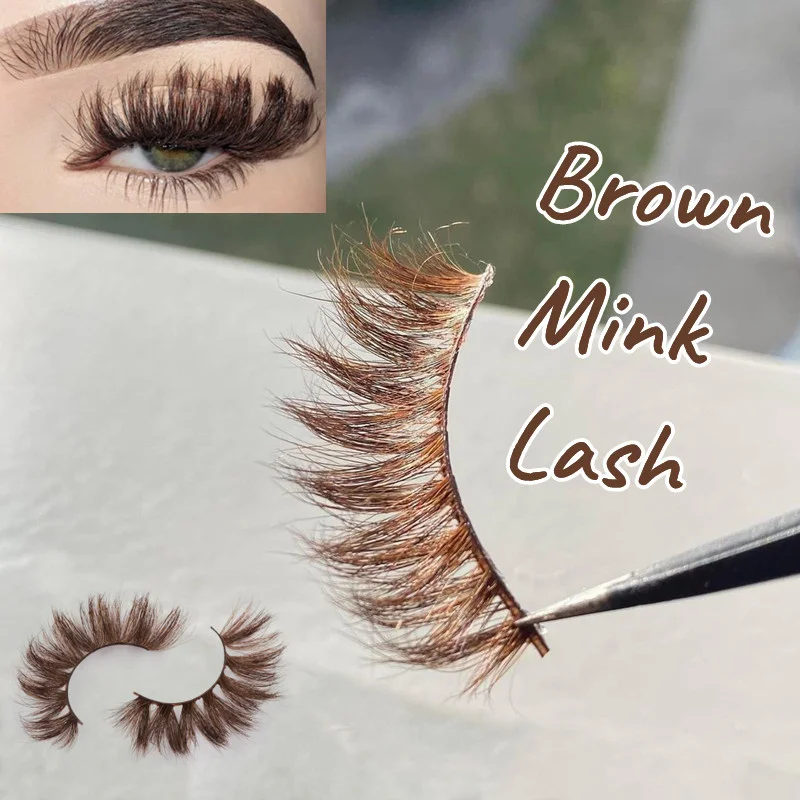 3D Искусственные ресницы коричневые густые Длинные Накладные пушистые для