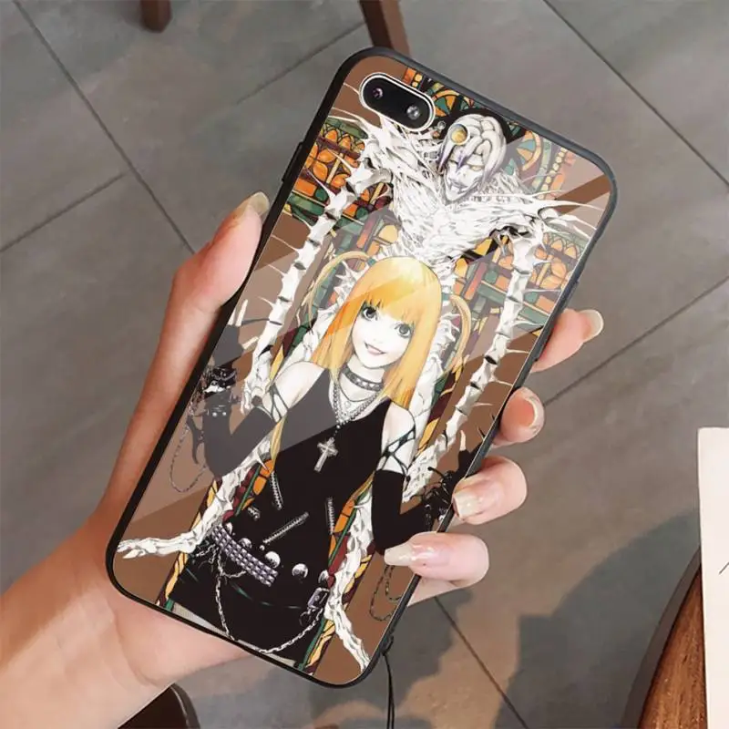 

rem and misa death note Anime Phone Case Tempered glass For iphone 5C 6 6S 7 8 plus X XS XR 11 PRO MAX