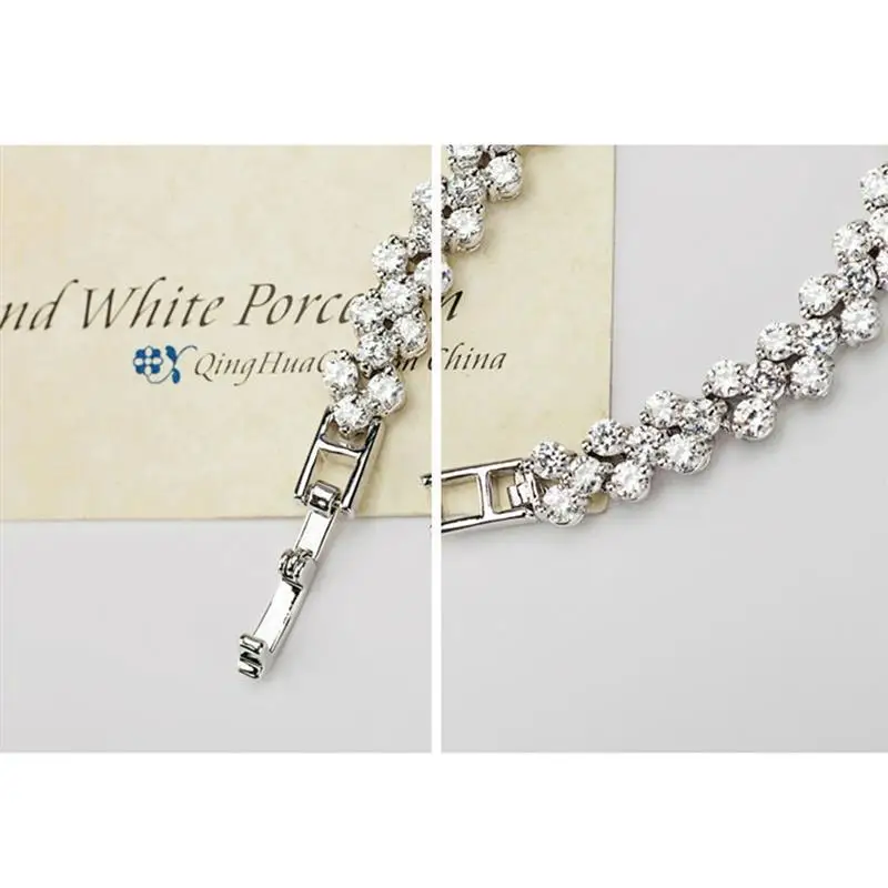 

Roman Style Fashion Noble Women Crystal Diamond Bracelet Gift Jewelry Handmade Adjustable Couple Bracelet Jewelry Anniversary