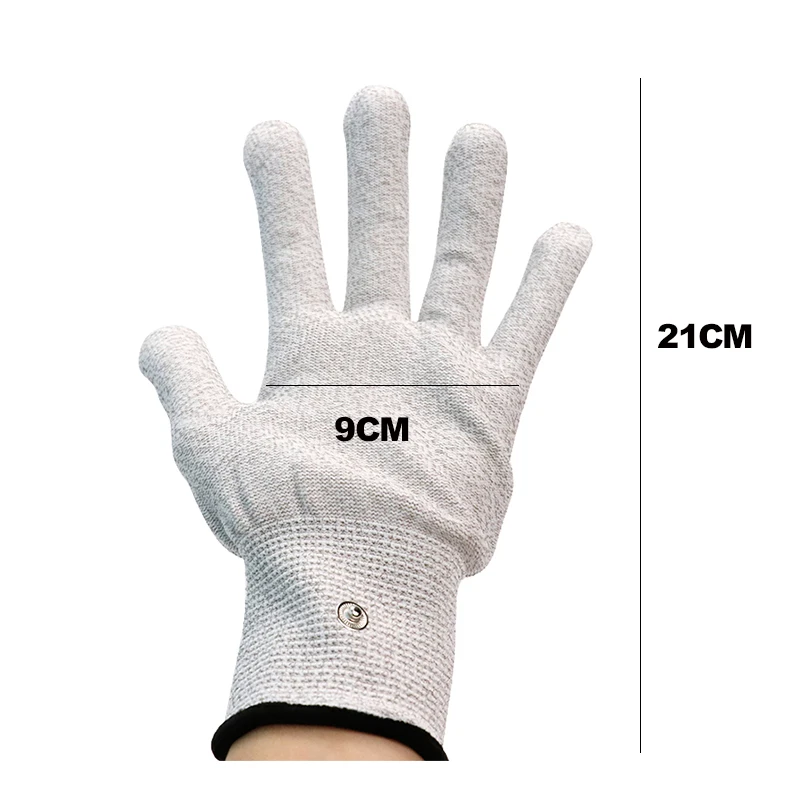 1 пара волшебных токопроводящих электродных массажных перчаток с кабелем для