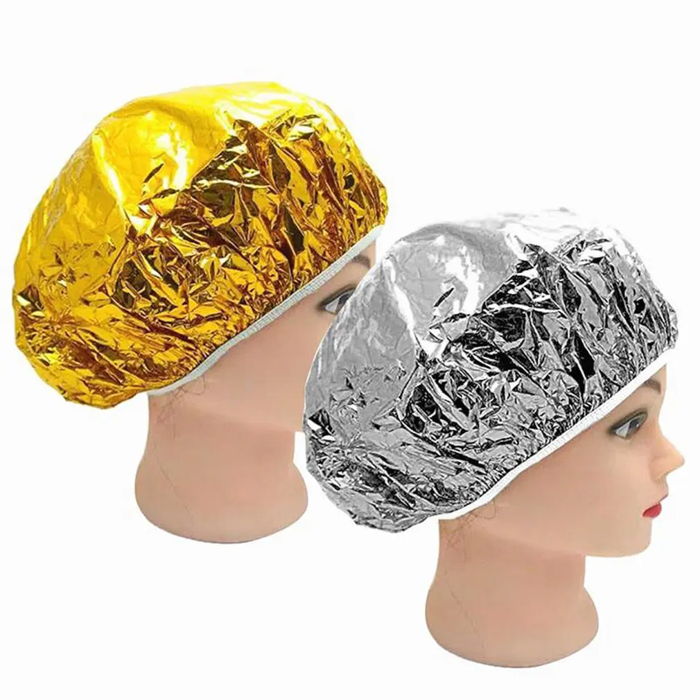 

Shower Cap Disposable Aluminum Foil Waterproof Bath Hoods Baking Oil Hair Cap Silver Golden Aluminum Foil