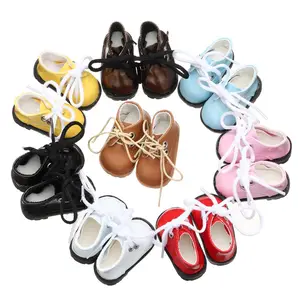 5.5cm Doll Toy Bright Leather Shoes for 1/6 Doll Toys Accessories Handmade Cute Doll Bandage Shoes G in Pakistan