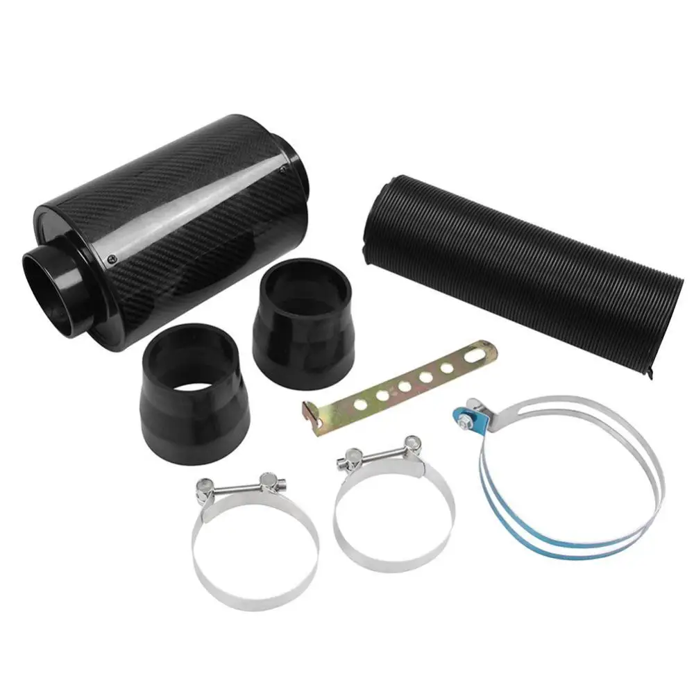 

80% Hot Sell Auto Car Carbon Fibre Cold Air Filter Enclosed Intake Induction Pipe Hose Kit