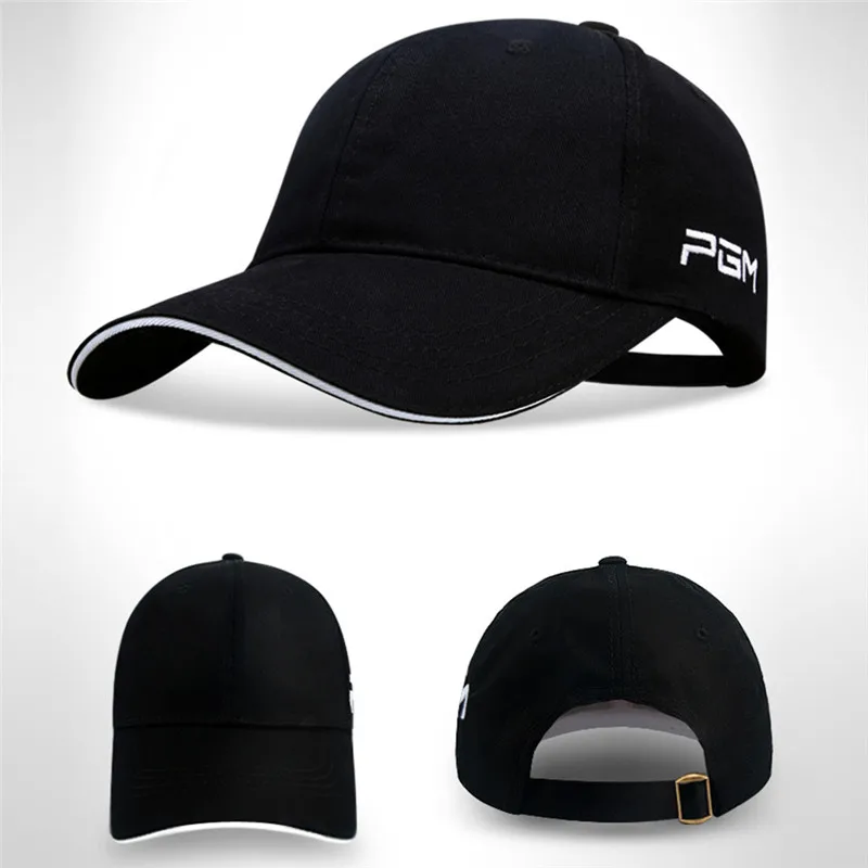 PGM Golf Caps Adjustable Hats Outdoor Sport Cycling Hiking Cap For Men Women Windproof Travel Cotton Golf Caps Black White