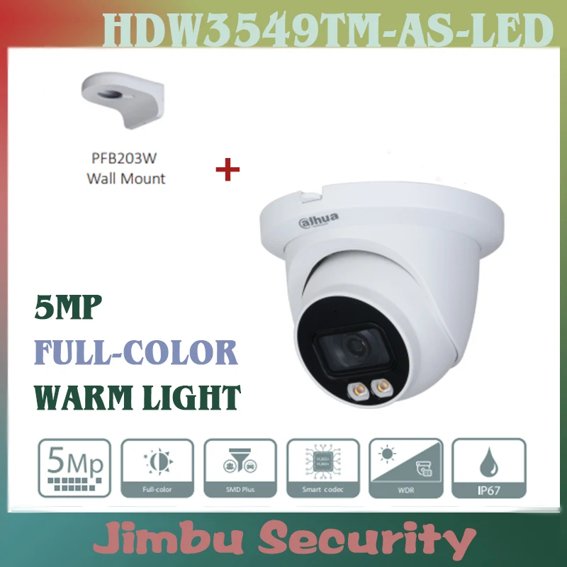 Dahua 5mp IPC HDW3549TM AS СВЕТОДИОДНЫЙ полноцветный WizSense с фиксированным фокусным