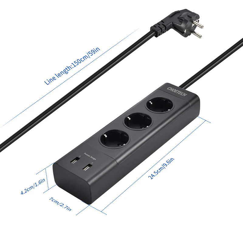 CHOETECH, умная USB розетка, 17 Вт, для дома, офиса, Великобритании, США, ЕС, штепсельная вилка, USB зарядное устройство для samsung S8, для LG, для мобильного телефона, зарядное устройство s