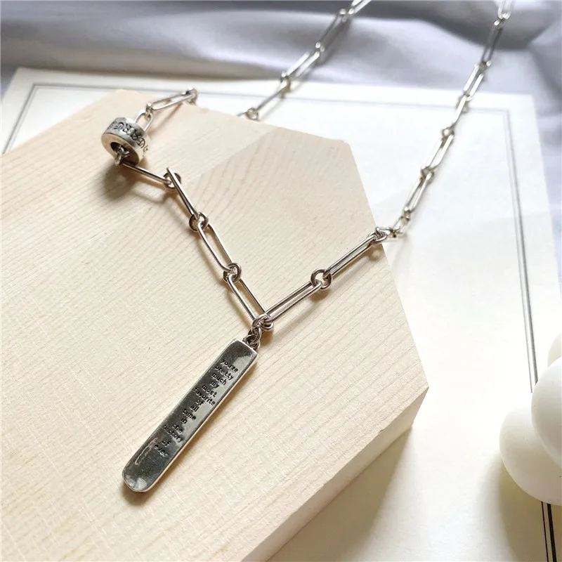 

Liemjee индивидуальная Мода для вечеринки ювелирные изделия в стиле панк ретро цепочка с карточкой для женщин особенность наименование Шарм п...