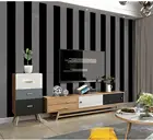Черно-серые вертикальные полосатые обои (5 м), домашний декор для гостиной, спальни, задний фон, Настенный Чехол, современный роскошный