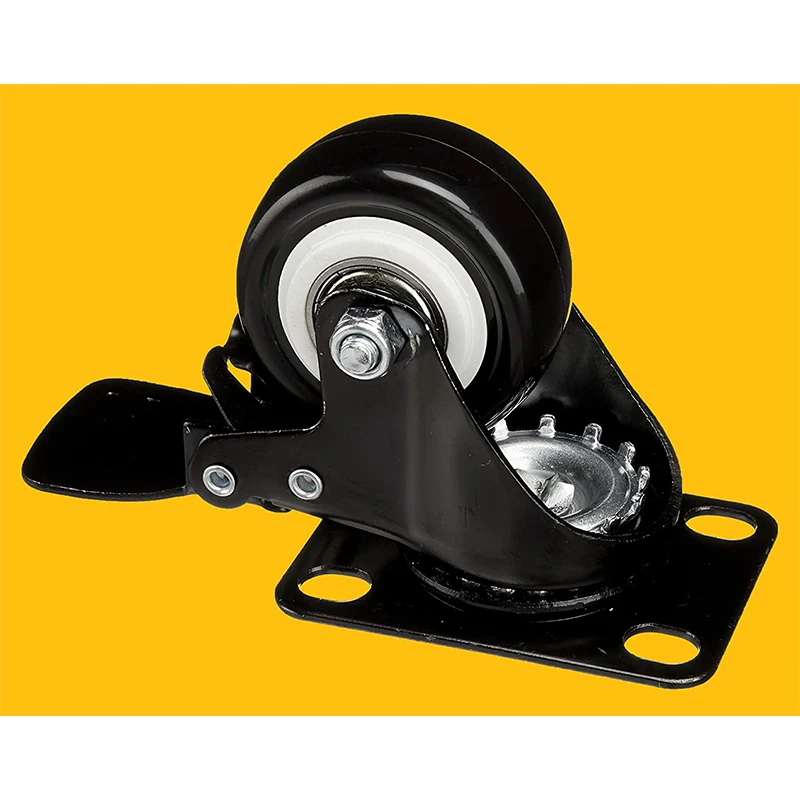 

2 Inch Casters Set Of 4 with Brake,PU Swivel Caster Noise-Free 360 Degree Swivel Heavy Duty Caster Wheels