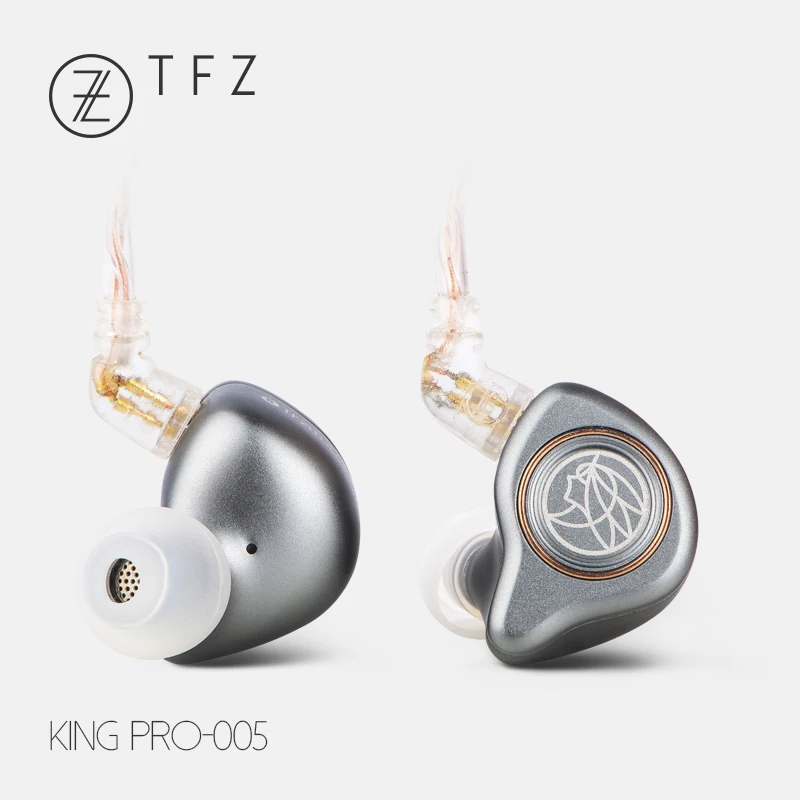 TFZ KING PRO Наушники-вкладыши, профессиональные наушники с шумоподавлением, проводные диджейские наушники с Экстра басами, наушники со съемным кабелем - Цвет: Gray