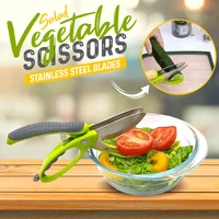 salad vegetable scissors multifvnctional souble stainless steel knives salad vegetable scissors cook tool cut kitchen gadgets
