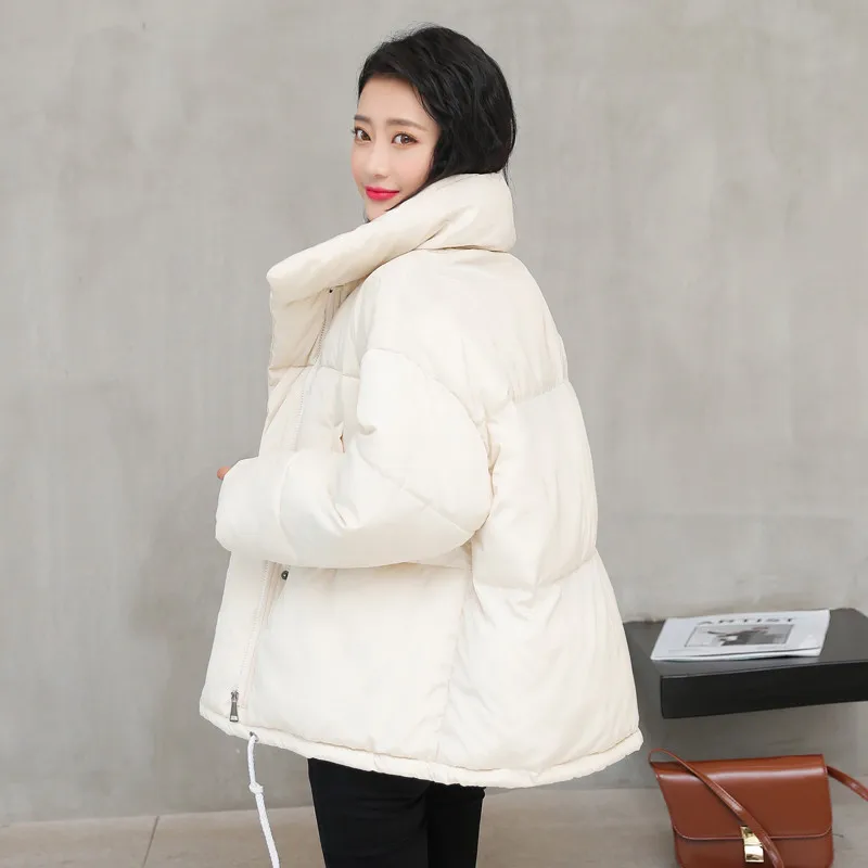 

2020 New Jacket Women Winter Fashion Warm Thick Solid Down Cotton Padded Parkas Jackets Causal Female Coat jassen Dames Winter