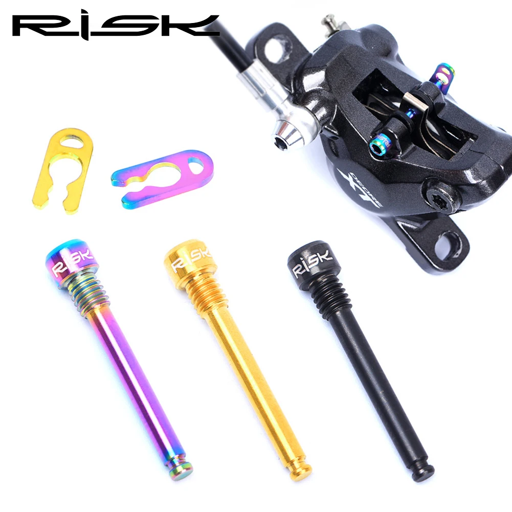

RISK 2pcs/box Road MTB Bike Bicycle M4x26.5 Titanium Retainer Pin With Circlip Bolt For Threaded Hydraulic Disc Brake Pad Lining