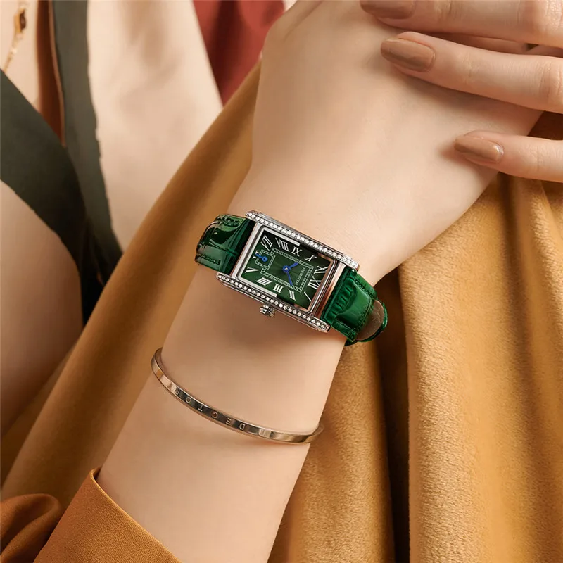 Часы REBIRTH женские прямоугольные брендовые Роскошные водонепроницаемые Модные