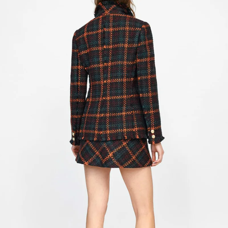 2020 зимняя и весенняя женская куртка комплект из двух предметов твидовые блейзеры