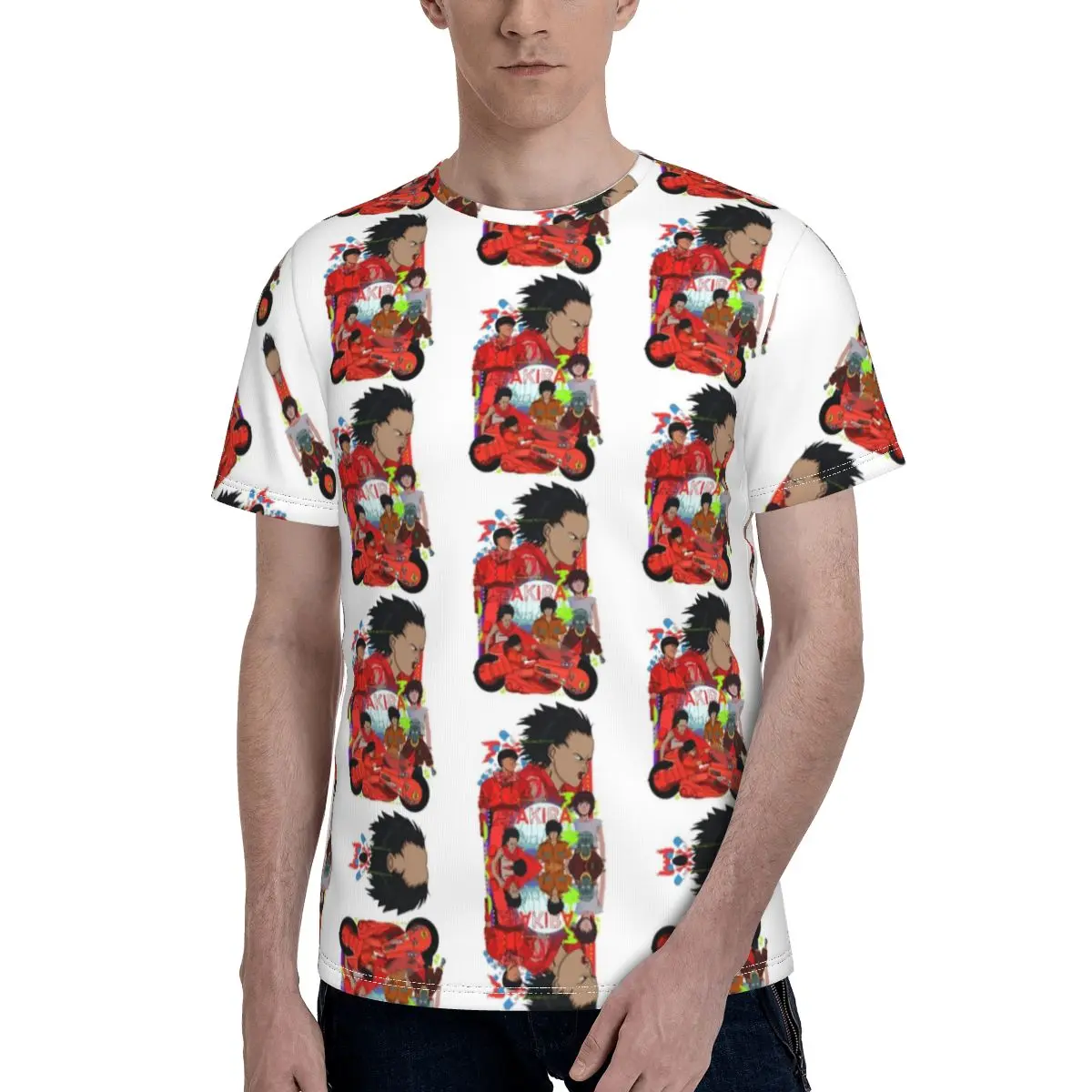 

Akira Japanese Fashion Tee Shirt Anime Manga Fashion Short-Sleeve Polyester T Shirt Summer Printed T-Shirt Oversize Man