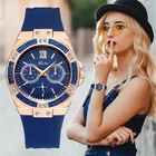 Часы наручные женские кварцевые аналоговые, модные золотистые, из нержавеющей стали с резиновым ремешком, подарок для женщин, 2021NEW