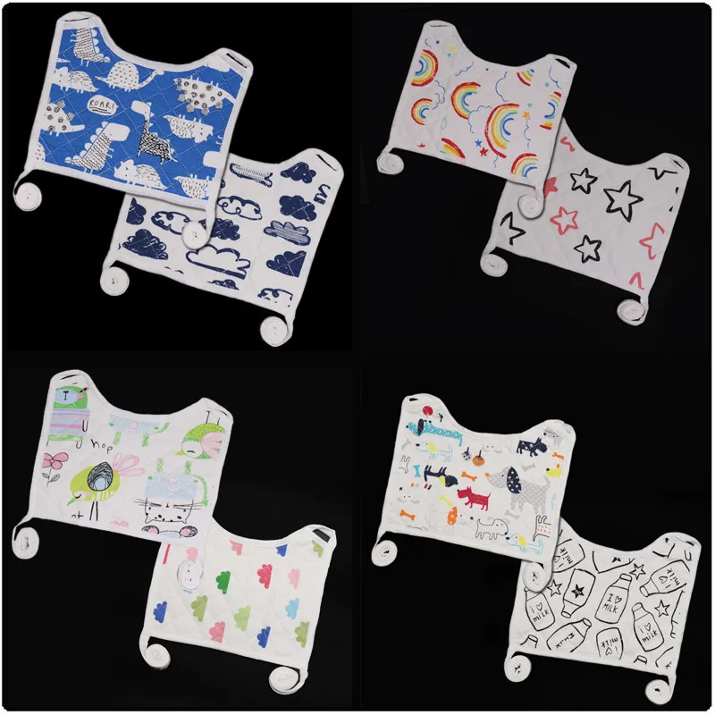 

Baby Bibs Cute Cartoon Pattern Toddler Baby Double-sided Use Lacing Saliva Towel Cotton Infant Burp Cloths Feeding Smock