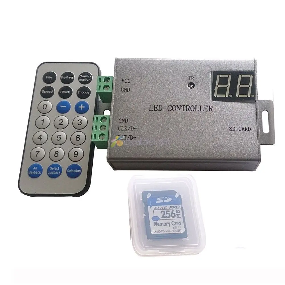 H805SB IR светодиодный контроллер пикселей sd карта поддержка WS2812 WS2811 APA102 DMX512 et.1
