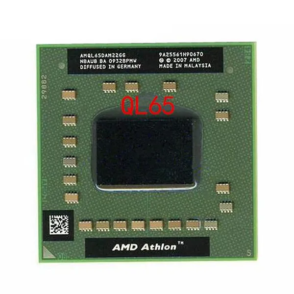 AMD Athlon 64 X2 QL65 AMQL65DAM22GG 2 1 ГГц разъем S1 S1g2 процессор для ноутбука бесплатная
