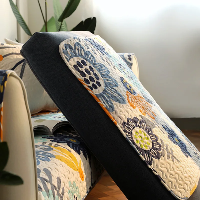 Современный мультяшный чехол для дивана с подсолнухом хлопковые нескользящие