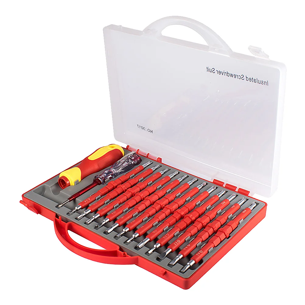 1 Set Insulated Screwdriver Slotted Screwdriver Screw Holder Electrician Tool