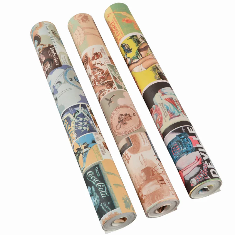 

American Retro Nostalgic English Lettered Wallpaper Loft Beauty Poster Bar Homestay Cool KTV Wallpaper