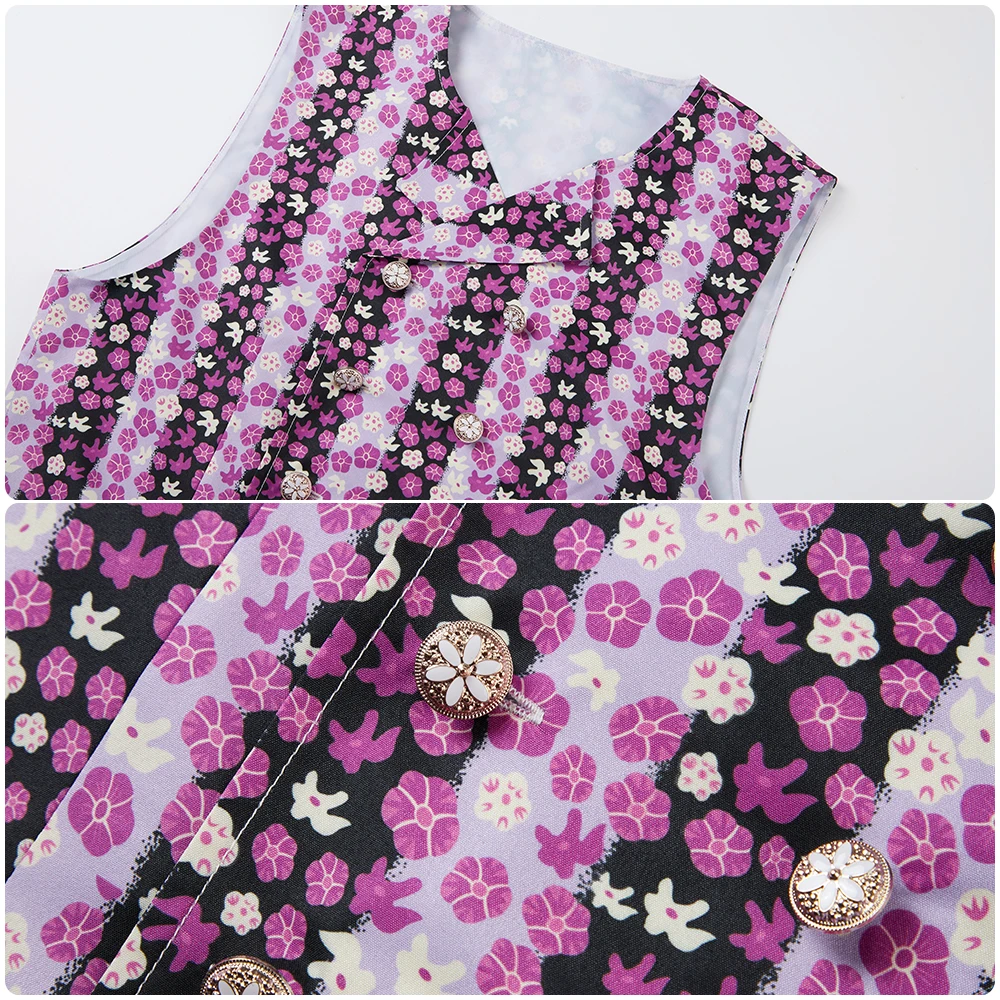 

Willy Wonka the Chocolate Factory Costume Halloween Cosplay Outfit Adult Man Trench Floral Vest With Hat