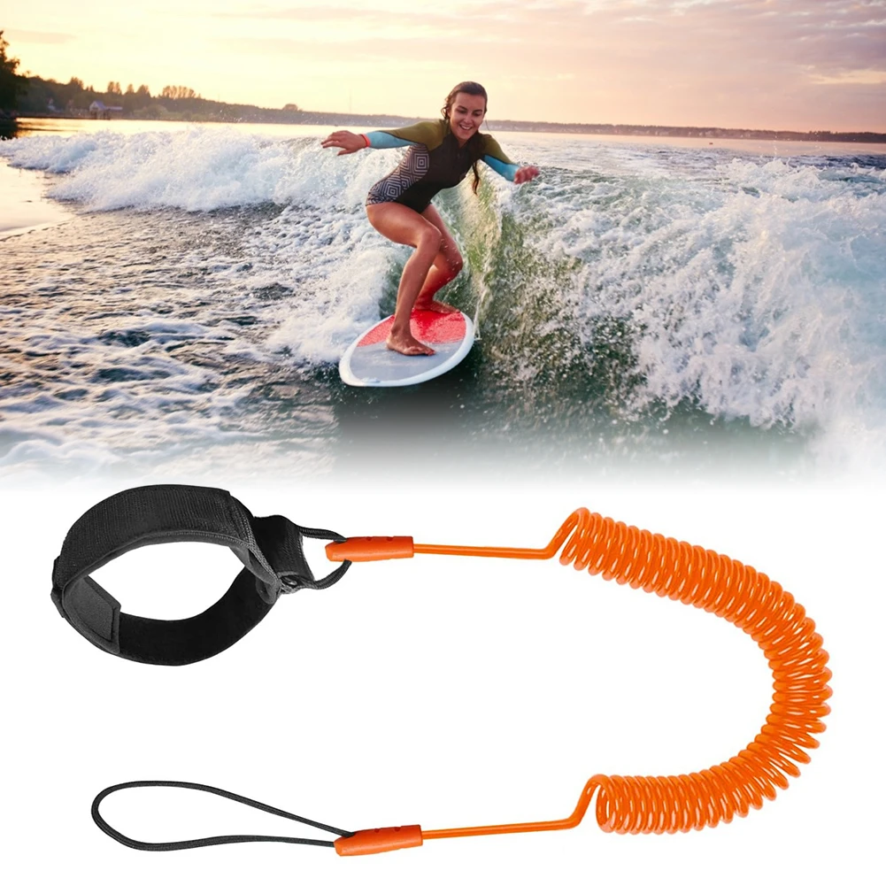 

Coiled Surfboard Leash Surfing Stand UP Paddle Board Ankle Leash Sup Board Foot Leg Rope Surfboard Raft Kayak Rope Orange