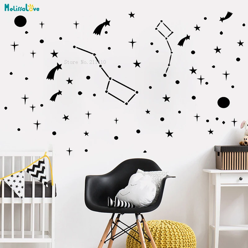 Простые настенные наклейки со множеством звезд домашний декор Новые Нежные для