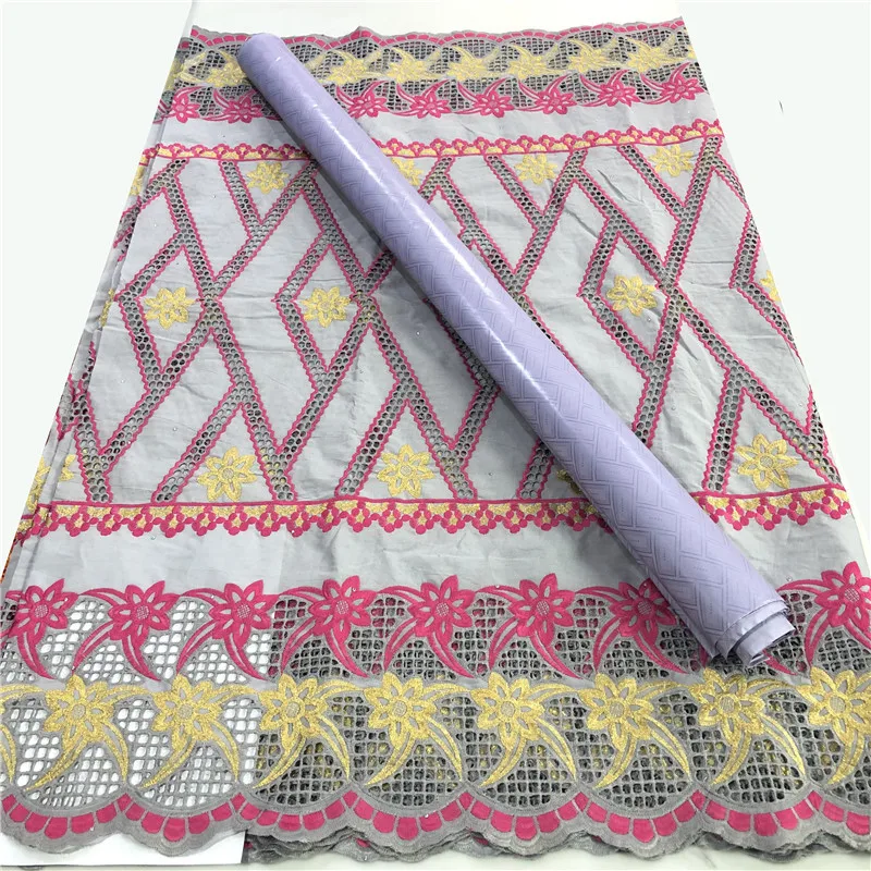 

Latest Design 2.5yards white Bazin Fabric with 2.5yard Soft Swiss Lace for Femme Robe New Bazin Riche Fabric x66-371