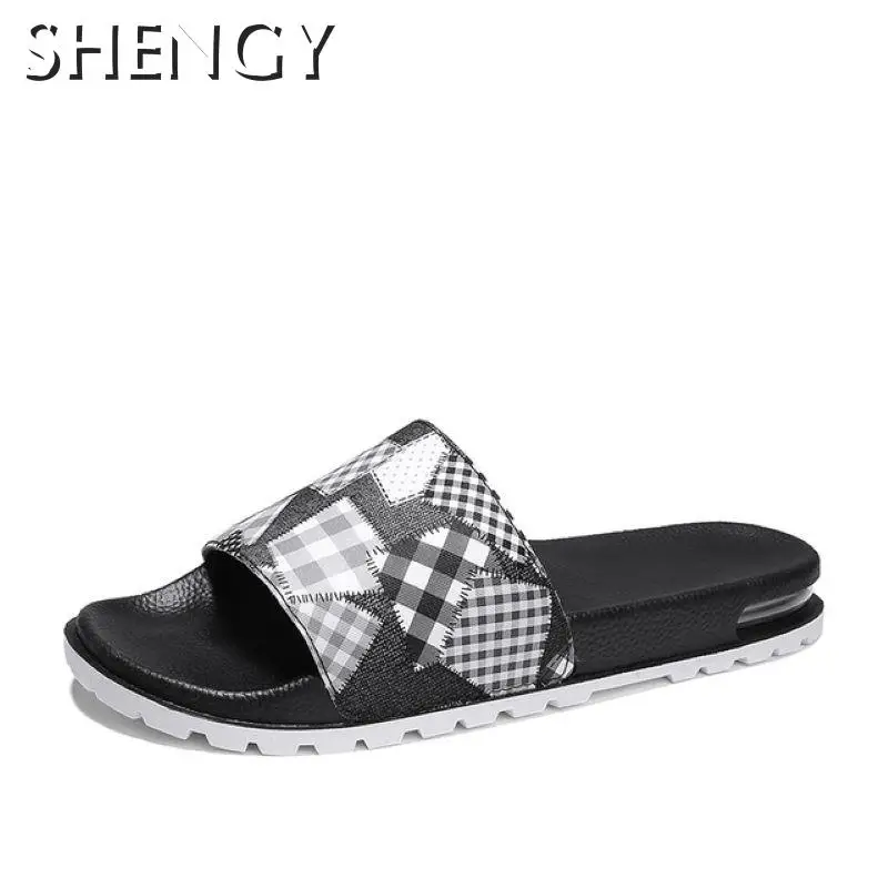 Мужские Нескользящие шлепанцы удобные для ванной мягкие сандалии Уличная обувь