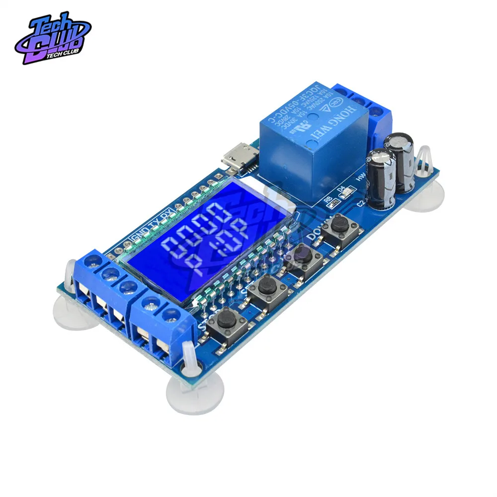 Микро USB цифровой ЖК дисплей реле времени задержки модуль DC 6 30 в управление