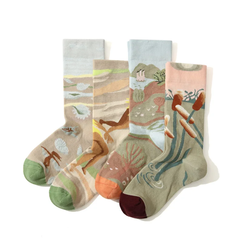 

Новинка 2021 года; Высококачественные летние носки; Модные носки женские Харадзюку с винтажным принтом; Стильные женские носки в стиле хип-хо...