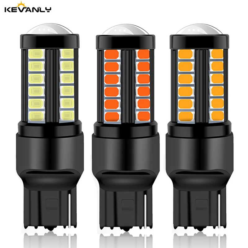 1 шт. CANBUS 12-24V T20 7440 7443 светодиодный W21W W21/5 Вт 5730 33SMD горки белый красный светодиодный лампы для стоп-сигнал поворот сигнальных огней