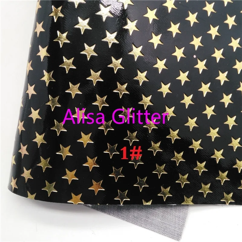 1 шт. А4 Размер 21х29см Алиса блестящая черная Золотая искусственная кожа ткань