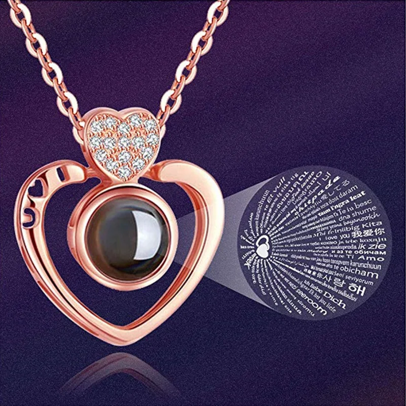 3UMeter женское ожерелье с надписью Love Memory 100 языков I You подвеской ювелирные изделия