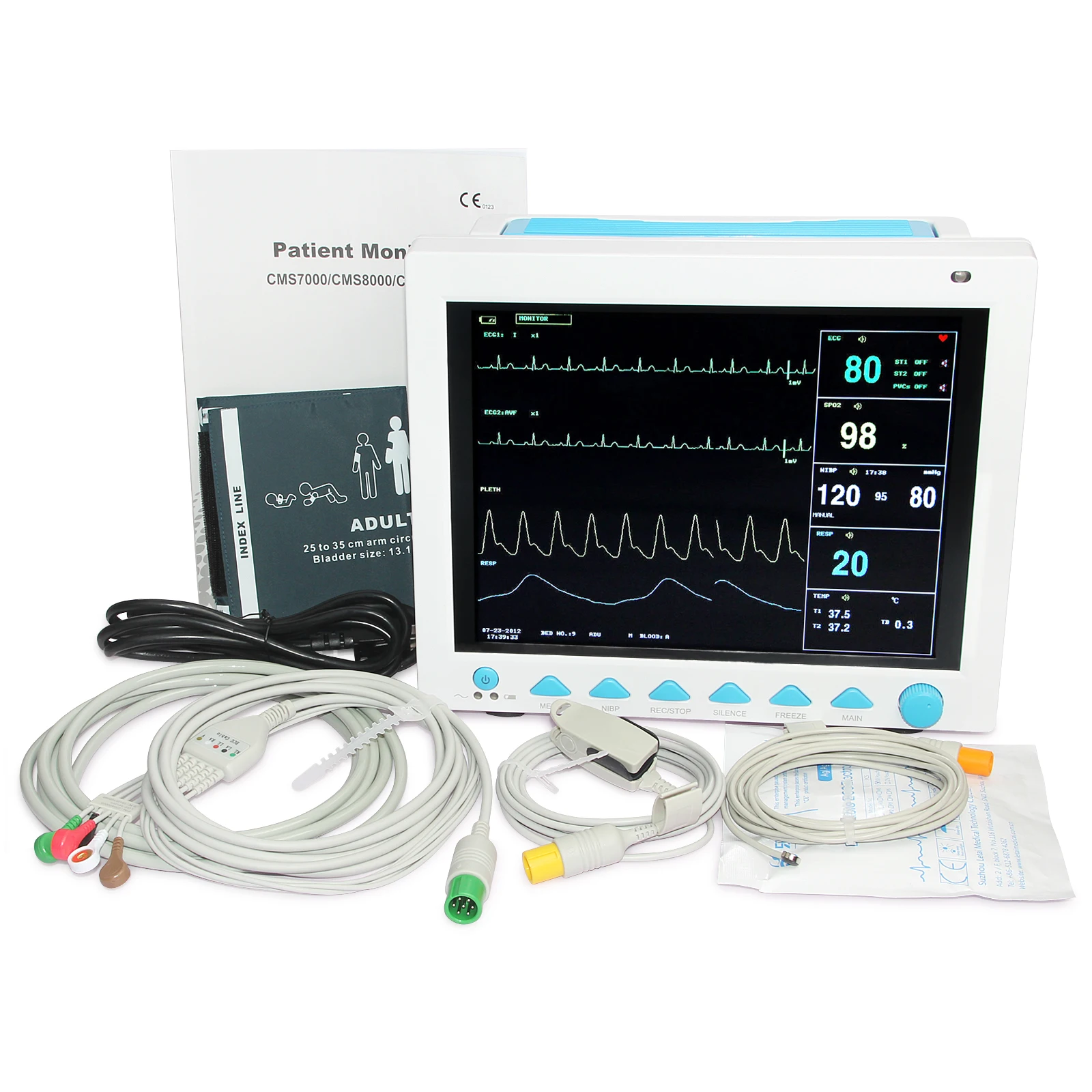 CONTEC 2021CMS8000+ETCO2 /CMS8000-VET +ETCO2 Capnograph ETCO2 Vital Signs Patient Monitor ECG NIBP SPO2 TEMP RESP PR | Красота и