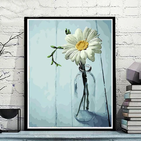 DIY картина маслом по номерам цветы картины холст живопись для гостиной стены