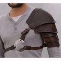 medieval costume cosplay accessory vintage gothic leather harness belt spaulder pauldrons viking knight gladiator shoulder armor