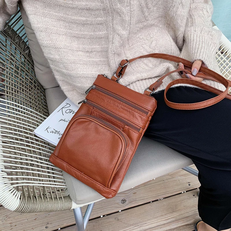 Четырехслойные женские сумки через плечо на молнии женская сумка кожаные