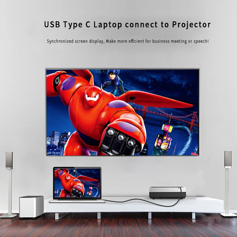 Кабель YMY USB Type C-HDMI совместимый с UHD 4K @ 60 Гц HDMI2.0 HDR HDCP 2 м кабель синхронизации для
