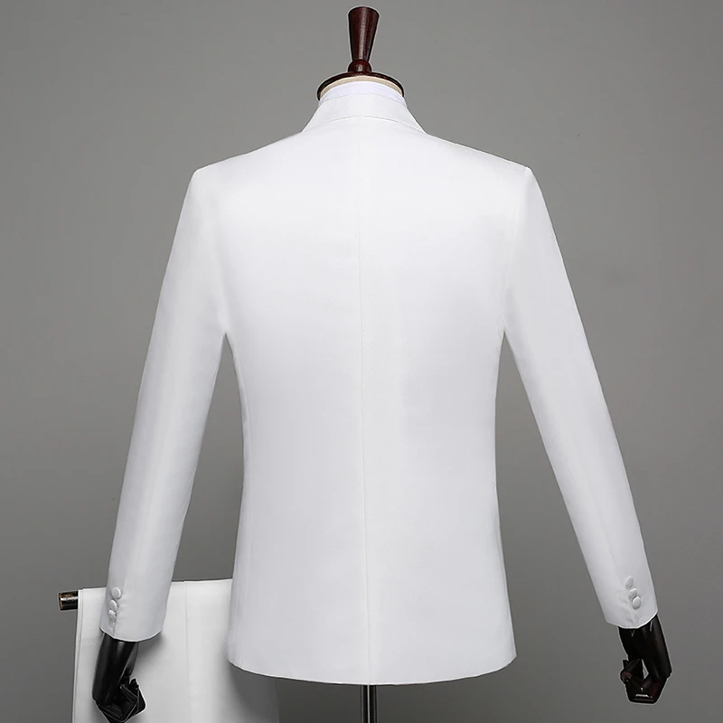 Мужские костюмы для выпускного вечера с отложным воротником белый черный