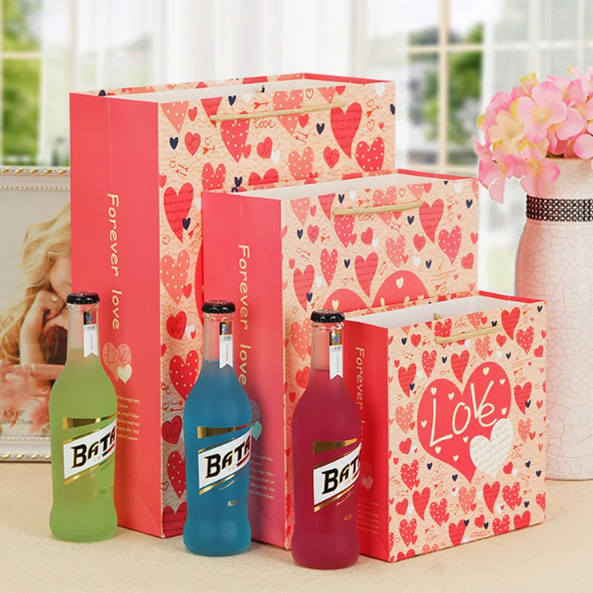 10 шт./лот мульти розовая любовь крест бумажные подарки сумка Портативная