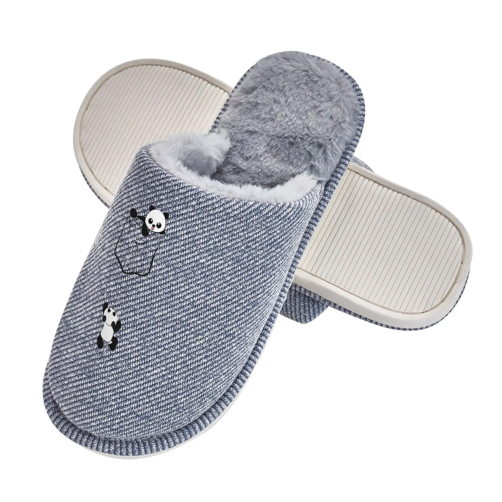 Тапки Pandas с карманами для дома мягкие плюшевые комнатные тапочки обувь мужчин