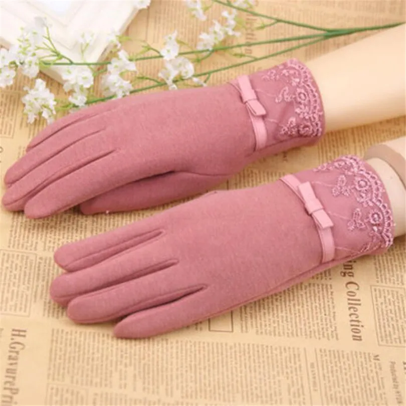 One word pink VISNXGI, осенне-зимние модные женские кашемировые перчатки, женские меховые шерстяные перчатки, милые элегантные Универсальные женские серые перчатки - Цвет: One word pink