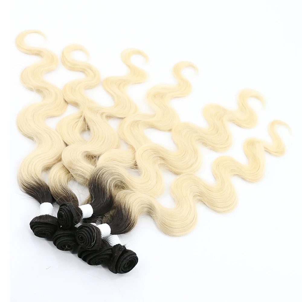 Черные светлые человеческие волосы 613 # с эффектом омбре 6 Пряди ков застежкой