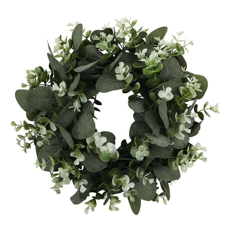 

Artificial Green Plants Eucalyptus Wreath Christmas Wedding Home Decoration Supplies for Window Wall Door Hanging Accessories